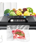 Heavy Duty 95Kpa Vacuum Sealer Machine For Home Kitchen With Full Auto Sealing System Double Heat Seal Built In Cutter Bags Storage
