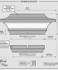 Imperial Solar Post Cap For 4x4 Posts White With High Output LED Lights dimensions diagram, shows base, height, and adapter sizes.