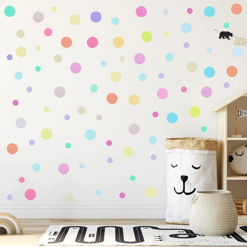 288 Pieces Polka Dot Wall Stickers Set Large Round Confetti Dots Peel And Stick Decor on nursery wall