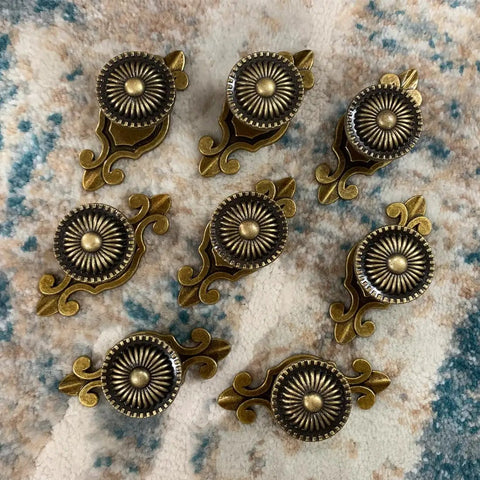 Gold Brass Cabinet Knobs Set Dope Retro Mushroom Drawer Pulls With Backplates Boss Dresser Handles For Kitchen Cabinets Cupboards Wardrobes Easy Install 8 Pack Classic Charm, brass 74x32x27mm