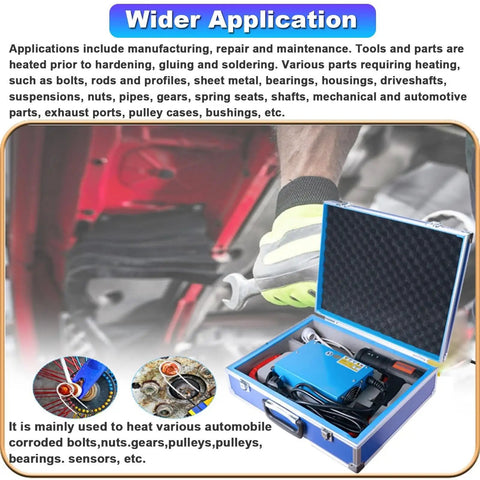 Hardcore Electromagnetic Induction Heater Kit Handheld Automotive Flameless Tool in rugged carry case with multiple applications.