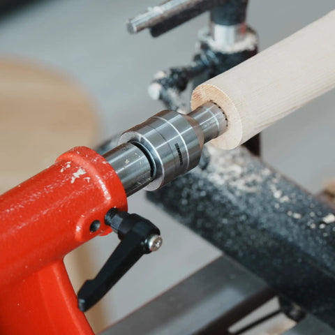Revolving Live Center MT2 Three Quarter Inch Diameter For Woodturning Lathe Tailstock Center Between Centers showing stable support.