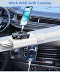USB-C car charging cables, 2-pack (3ft & 6ft), white, for iPhone 15/16/17 CarPlay, shown in car
