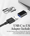 USB-C to USB Adapter for Clamp-On Desktop Monitor Speakers for PC and Laptop, functional adapter shown