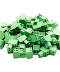 Pile of green 20 Pack 2 Pin KF2EDG 3.81mm Pitch Pluggable PCB Terminal Block Panel Mount Angle Screw Connector Sockets
