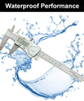 Digital Caliper Measuring Tool 6 Inch Stainless Steel IP54 Waterproof Electronic Caliper with Large LCD Display shown in water