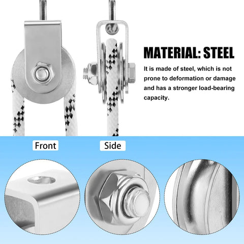 Beefed Up Heavy Duty Fixed Hoist Pulley With Single Wheel For Wire Rope Lifting showing steel material details