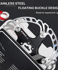 Floating Six Bolts Bike Disc Brake Rotor CNC Machined Stainless Steel 203mm Black Low Noise Vibration Reducing Design