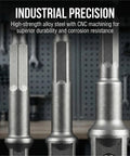 Heavy Duty Impact Socket Adapter Set For Impact Drivers And Drills Three Piece Conversion Kit close-up of alloy adapters