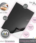 Diagram of Magnet Receptive Sheets With Adhesive Backing For Crafting And Magnetic Miniatures Storage, 8.5 by 12.3 inches, 30 mil thick