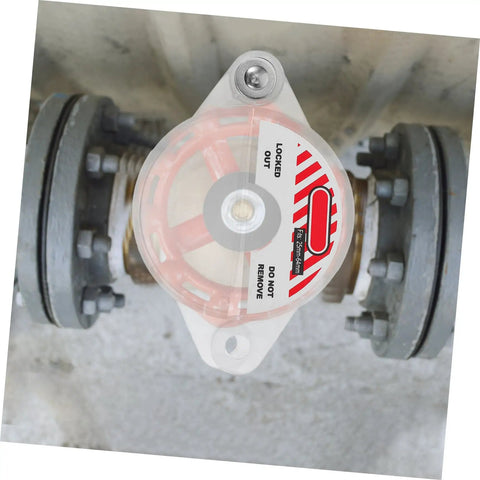 Heavy Duty Gate Valve Lockout Device For Water Spigot Security Features Transparent Window Snap Cover That Keeps Unauthorized Peeps Off Your Gear And Delivers Top Tier Industrial Safety Lockouts For Zero Drama Job Sites