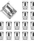 Boss Level 15 Piece U Shaped Steel Dash Console Trim Retainer Clips arranged, showing robust steel construction and size.