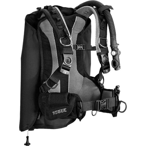 Rogue Dive BCD Gear Upgrade Lightweight Modular Back Inflation Buoyancy Compensator with ModLock Connectors in black gray small