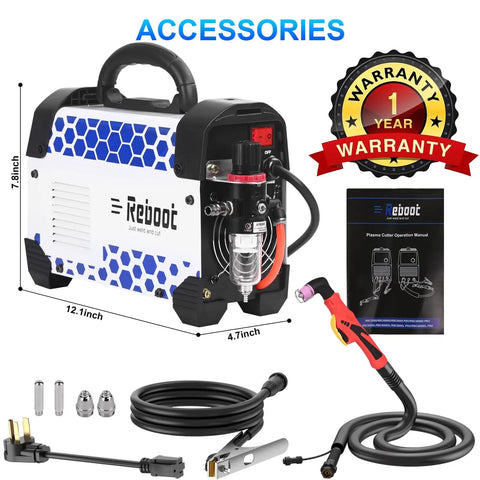 60 Amp Plasma Cutter With Pilot Arc Non Contact Ignition Dual Voltage 120V And 240V Large Digital Smart Screen Pro Grade Build