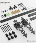 Heavy Duty 6.6-Foot Sliding Barn Door Hardware Kit With Ultra Quiet, Smooth Operation, No Sweat Installation, Flower Style shown