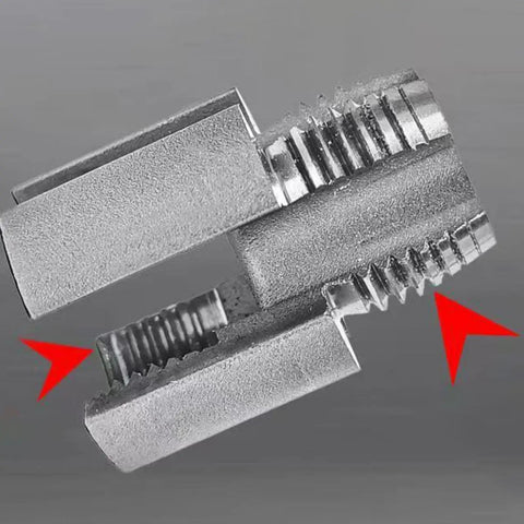 Pro 2-In-1 Pvc Pipe Threading Tool Kit For 1/2 And 3/4 Inch Pipes Tungsten Steel Cutter Bit close-up of threading detail.