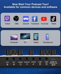 Interface of All-In-One Podcast Studio Bundle With BM-800 Microphone, Voice Changer, and Live Audio Interface for Vlog, Live Streaming