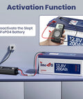 Heavy Hitter 12V 40A LiFePO4 Battery Charger For 14.6V Lithium Batteries reactivating LiFePO4 battery with multimeter connection.