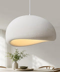 Bennyes Wabi Sabi Pendant Light 19.7 in White Modern Pendant Lights 3 Color Adjustable LED Bulb Include Japanese Ceiling Fixture above a dining table.