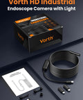 Endoscope Cam With Light 1920P Borescope Eight LED Lights 33 Ft Semi-Rigid Snake Inspection Camera IP67 Waterproof kit with components