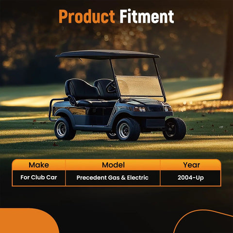 Front And Rear Suspension Bushing Repair Kit For 2004 Plus Club Car Precedent Golf Cart full set on a golf course.