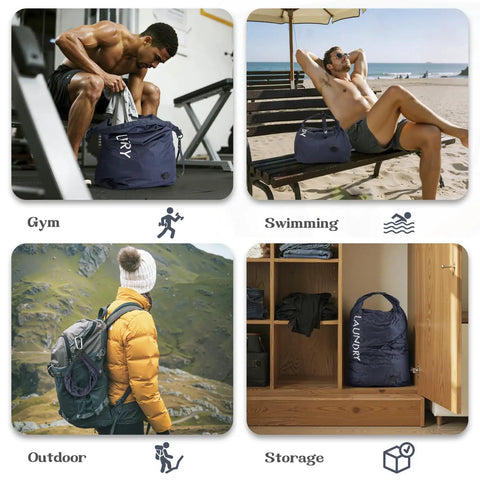 Travel Laundry Bag With Vacuum Compression For Dirty Clothes in gym, swimming, outdoor, and storage settings