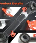 Front Sway Bar Links For 2.5 To 6 Inch Lift Jeep JK 2007 2018 Replacement With Quick Disconnect Adjustable Grease Fittings For Easy Bushing Lubrication And Smooth Quiet Operation, black steel link with red grease fittings