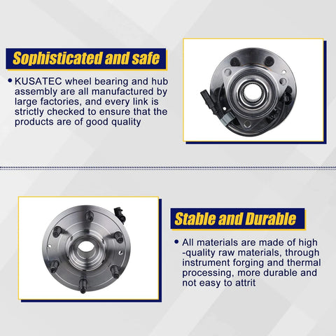 Front Wheel Bearing And Hub Assembly Fits Cadillac Escalade ESV EXT AWD Chevy Avalanche Silverado Suburban 1500 Tahoe 4WD 6 Lug With ABS Bulletproof Replacement