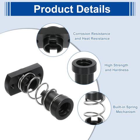 Close-up view of Two Pack Anti Backlash Spring Loaded Nuts For TR8x4 POM Acme Thread CNC And 3D Printer Builds with 2 M3 Holes