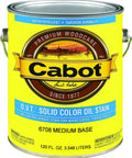 Cabot Premium Solid Color Exterior Stain For Decks Porches And Fences VOC Compliant Formula in 120 oz can.