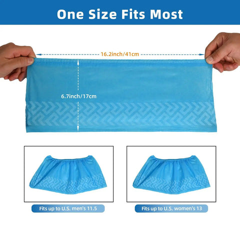 200 Packs Disposable Non Slip Shoe Covers Game Changer Thick Nonwoven Durable Booties With Elastic Edges Large Size
