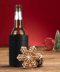 Stainless Steel 12oz Vacuum Insulated Can And Bottle Cooler Keeps Ya Drinks Ice Cold With Double Wall Construction Copper Plated Chiller Metal Cooler For Cans And Bottles Black Finish with beer bottle