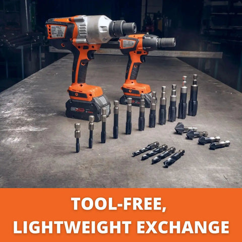 Universal 1/2 Inch Square Drive Impact Wrench Tapping Adapter For Drill Countersink And Threading Up To 1 Inch with power tools and drill bits.