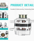 Product view of Beefy 80 Amp Alternator For Fit 1.5L 2007 2008 With 5 Groove Pulley CW Rotation IR IF Design Replaces A005TB1391