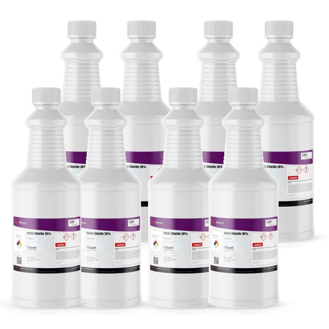 Bottles of Ferric Chloride 30 Percent Solution For PCB Etching Water Treatment And Wastewater Coagulation FeCl3 Technical Grade 1 Quart