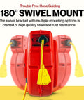 Retractable Extension Cord Reel 65 Foot 12 Gauge 3C SJT Heavy Duty Commercial Cable With Triple Tap Connector 15A 125V 1875W swivel mount