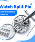 360-Piece Watch Band Link Cotter Pins Set For 6-23mm Straps, DIY Repair Kit With 18 Sizes (20 Pins Each), Easy Quick Band Fixes For Most Watches, Replacement Pins For Leather, Metal, And Rubber Straps, watch split pin kit in transparent box