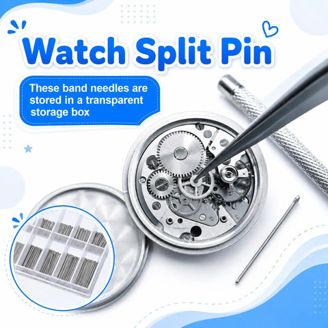 360-Piece Watch Band Link Cotter Pins Set For 6-23mm Straps, DIY Repair Kit With 18 Sizes (20 Pins Each), Easy Quick Band Fixes For Most Watches, Replacement Pins For Leather, Metal, And Rubber Straps, watch split pin kit in transparent box