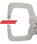 Close-up of metal C-clamp from Locking Pliers And Clamps Set 18 Piece Heavy Duty Tool Kit With 6 Inch 11 Inch And 18 Inch C Clamps