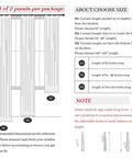 Diagram showing set of 2 panels of Natural Linen Blend Heavy Fall Curtains 86 Inches Long with measurement guide.
