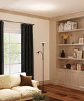 Torchiere Floor Lamp With Adjustable Reading Light Remote Control And Foot Switch Dual Light Setup for cozy living room and office