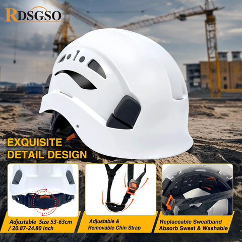Breathable Lightweight Construction Safety Helmet With Dual Side Vents And 6 Point Suspension ANSI ISEA Z89.1 Type I Class C Certified
