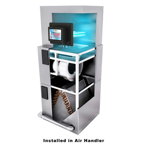 Whole House UV-C Air Purifier For HVAC Duct In-Duct Sterilization with Dual Lamps installed in air handler