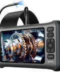 7 Inch IPS Endoscope With Lights And 1080P Triple Lens Borescope Tool showing machinery on screen