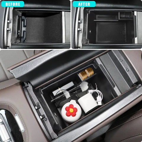 Center Console Organizer Tray For Mercedes GLE And GLS 450 W167 2020 2021 2022 2023 2024 2025 2026 Grab And Go Ready Armrest Storage Box Non Slip ABS Plastic Car Organizer Insert Keeps Small Items Handy And Prevents Sliding