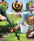 Rapid Planting Auger Drill Bit For Gardens Two By Eight Point Seven Inch Size with gardening and planting scenes