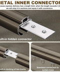 Heavy Duty Double Curtain Track System With Aluminum Brackets And Wall Mount, Silent Glide Rails For Room Divider In Living Room, Bedroom, Or Hospital, 2.2m Black metal inner connector