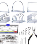 216 Piece PTO Pin And Cotter Pin Kit Glarks With R Clips And Needle Nose Pliers for Cars Trailers Trucks and Lawn Mowers