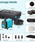 Pond Filter With Built In UV Clarifier And Water Pump Kit For Backyard Ponds And Water Features 660GPH 40W All In One Filter Box