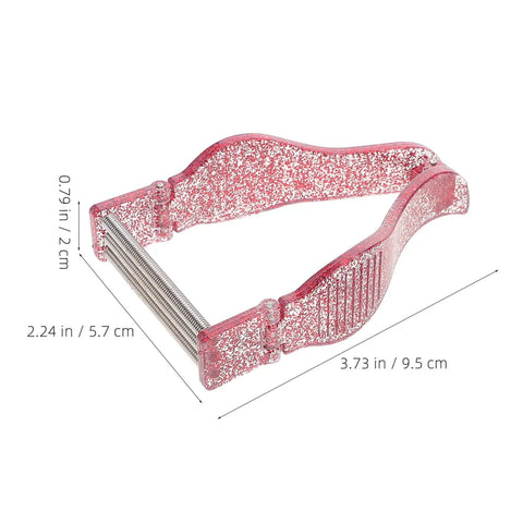 3 Piece Facial Hair Remover Threading Tool Set For Women Manual Spring Epilator, 9.5 x 5.7 x 2 cm, pink metal and plastic
